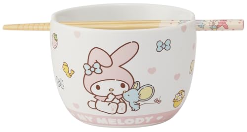 スケーター(Skater) 陶器製 ボウル 竹製 箸 セット 600ml 21cm サンリオ マイメロディ お友だち 女の子 CHBWH1-A