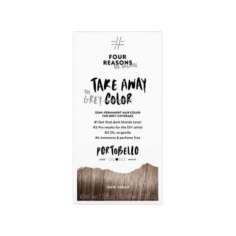 Four Reasons Original Takeaway Color – Portobello 7.0 - Demi-Permanent Hair Color- Ammonia-Free and Fragrance-Free Hair Dye with GRAY COVERAGE - 100% Vegan & Cruelty Free Cover