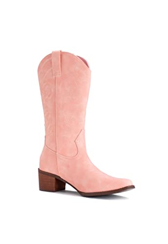 Image of IUV Cowboy Boots For Women Pointy Toe Women's Western Boots Cowgirl Boots Mid Calf Boots