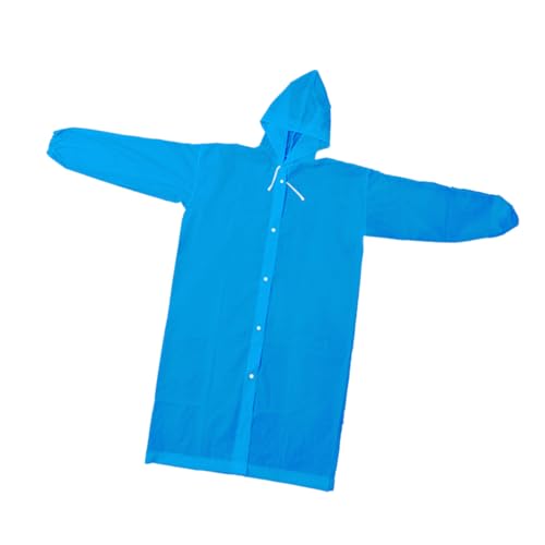 Jeffergarden Poncho de Lluvia con Capucha para Adultos Chubasquero de EVA Impermeable Diseño Unisex Ligero y Compacto para Senderismo Camping Ciclismo con Material de PVC Reutilizable (BLUE)