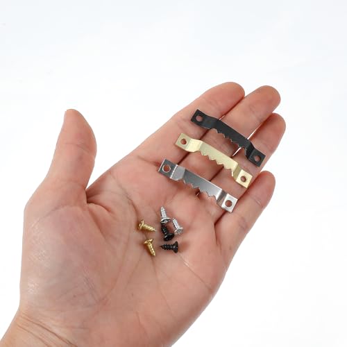 Image of 60 Pcs Sawtooth Picture Hangers Picture Hanging Hooks Large Frame Hangers with Screws Sawtooth Heavy Duty for Hanging Canvas Photos Frame Clock Paintings Artwork