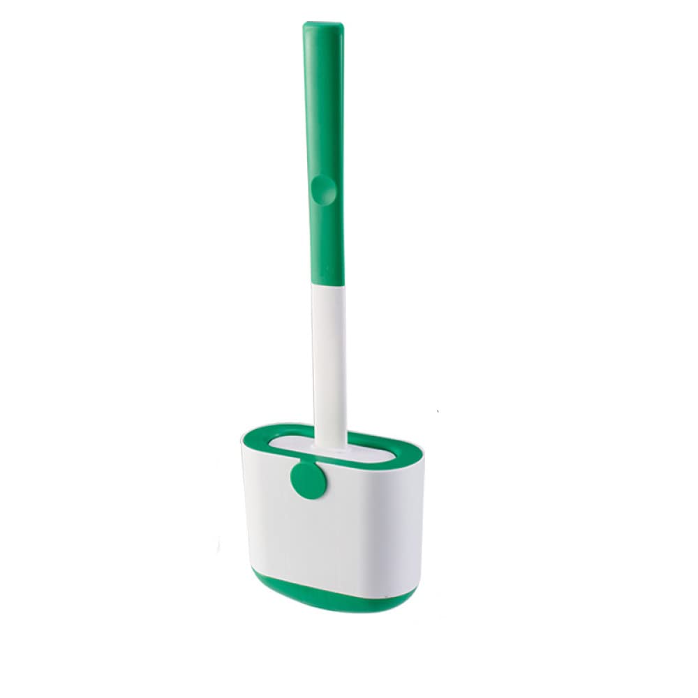 Brosse de toilette à suspendre au mur en silicone vert pour espace épuré