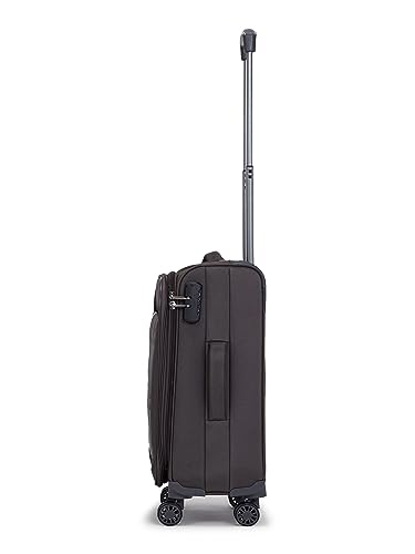 Image of Verage V Lite - Nevada 20 inch / 59 cms Soft-Sided Cabin Size Carry-On Expandable Suitcase 8 Wheels Spinner Luggage Trolley Bag (Grey)