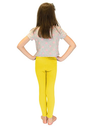 Vivian's Fashions Long Leggings - Girls, Cotton (Yellow, X-Small)4