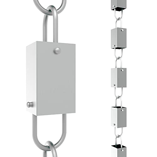 Square Link Rain Chain (Aluminum) By Rain Chains Direct (8.5 FT)