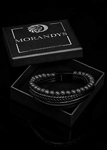 Morandys | Bracciale in Pelle per Uomo con Pietra