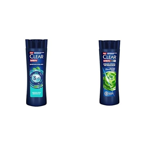 Clear Men Seti | 3 in 1 Şampuan & Ferahlatıcı Mentol Etkisi Saç Yüz Vücut İçin 350 ml x2 + Şampuan Günlük Arınma ve Ferahlık 350 ml x2