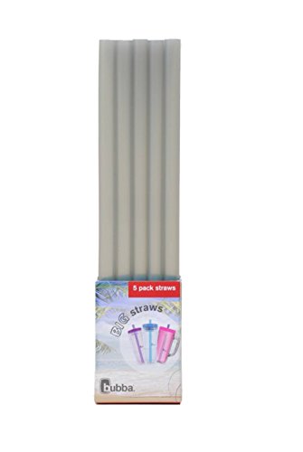 bubba big straws 5ct of reusable straws (Gray)