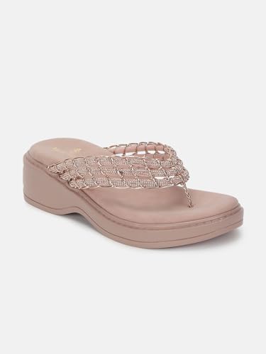 Image of Marc Loire Women's Embellished Slip-On Platform Heel Fashion Sandal for All Occasion