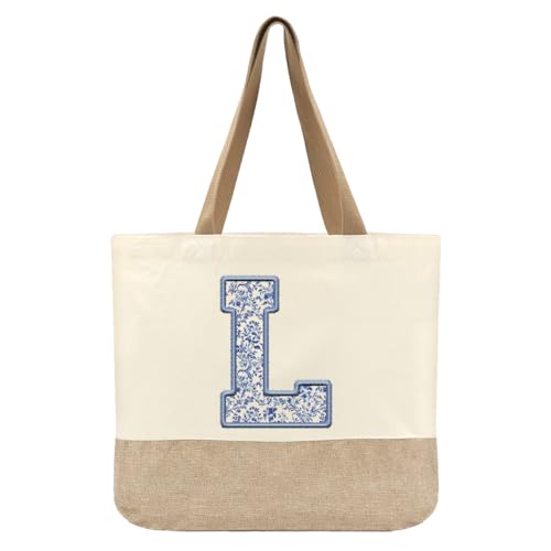 Bolso Tote de Lona Inicial Personalizado para Mujer miniatura 1