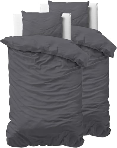 Sleeptime Bettwäsche 4teilig 135x200 Anthrazit - 100{72eab3d6f2fd445bd07b1af41f2cfb50e8d88298df2f9758f8288373890e7b70} Baumwolle, bügelfrei & hautfreundlich - Hotel-Qualität mit 2 Kissenbezügen 80x80 – Atmungsaktiv & Oeko-TEX Zertifiziert Sleeptime Bettwäsche 4teilig 135x200 Anthrazit - 100{72eab3d6f2fd445bd07b1af41f2cfb50e8d88298df2f9758f8288373890e7b70} Baumwolle, bügelfrei & hautfreundlich - Hotel-Qualität mit 2 Kissenbezügen 80x80 – Atmungsaktiv & Oeko-TEX Zertifiziert