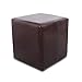 Sześcianowy stołek brązowy sztuczna skóra podnóżek sypialnia salon stołek zmiana butów stołek (kolor: Brązowy)