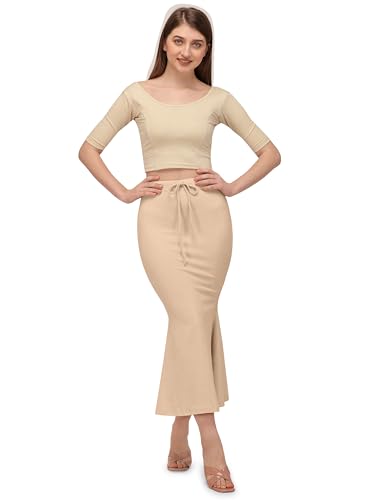 Image of Mehrang Stretchable Saree Shapewear Petticoat for Women, Cotton Blended,Petticoat,Skirts for Women,Shape Wear Dress for Saree