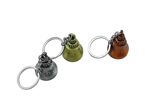 Image of Classic Antique Tibetan Temple Bell Shaped Keyring for Gift Gaurdian bell for Car Bike Bags Metal Key ring Key Chain Bag Charm Gift