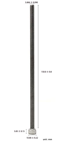 Image of iexcell 5 Pcs M6 x 150mm Thread Pitch 1 mm Stainless Steel 304 Hex Socket Head Cap Screws Bolts Kit