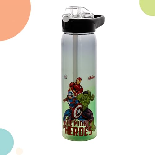 Image of SKi Homeware Impact Sipper Water Bottle, for School, Sports, Trek, Travel | Teens and Kids of all age groups | Leakproof, Light Weight, Pop-up Sipper with Handle, 750 ML, Avengers