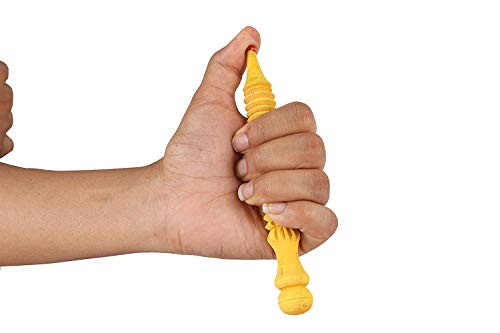 Image of Acupressure Wooden Jimmy Hand & Foot Roller Massager - Relaxes the Mind and Body, Pack of 2 (Yellow)