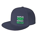 Worlds Dopest Mom Snapback Hats for Men Women Baseball Cap Flat Bill Brim Hat Navy Blue