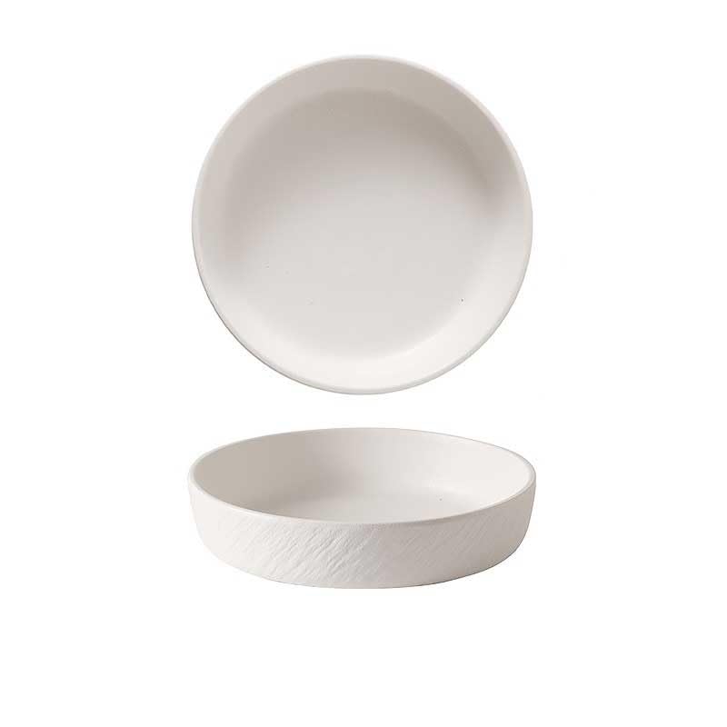 GUERNSEY Juegos de Platos de Cocina Plato for Servir, Plato Hondo, Cocina casera, Restaurante, Plato Hondo Redondo Juego de Platos Planos de Cerámica(A,10in)