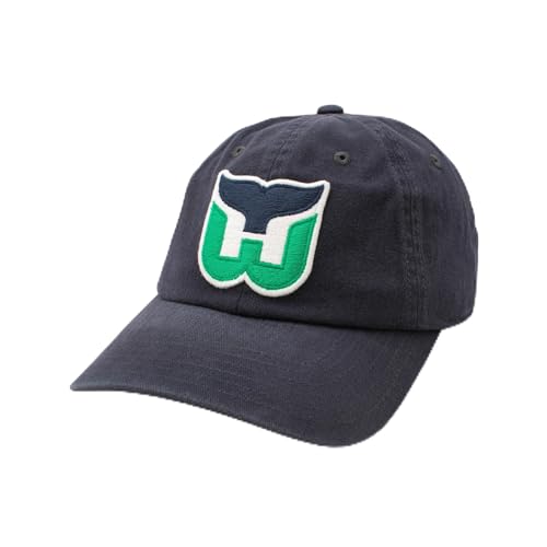 AMERICAN NEEDLE NHL Hartford Whalers Hockey Team New Raglan Adjustable Baseball Hat Navy (36672B-HAW-NVY)