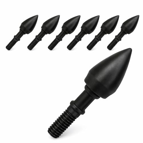 Tooth Of The Arrow 100% USA Made Archery Field Points, 100 Grain Field Points, for Recurve, Compound Bow Crossbow, Archery Target Crossbow Practice Tip - 6 Pack (Standard 8-32 Thread)