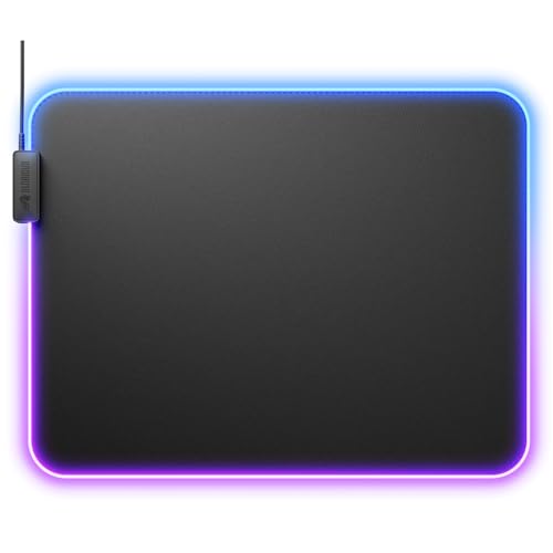 Image of GLORIOUS Gaming Mouse Pad GMP 2 GLED - XL - 2-Zone RGB Lighting, InfiniGlow RGB Stitchless Edge, Premium Cloth Surface, Grippy Rubber Base, Optimised for Gaming - 18 inch x 14 inch x 0.1 inch - Large Desk Mat