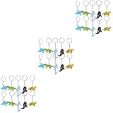 DEARMAMY 3 Juegos Llavero Joyas De Delfines Felpa Peluche De Pulpo Reversible Accesorios Etiqueta Pulpo De Peluche Juguetes Adorables Colgantes De Mochila Océano El Plastico 12 Uds * 3