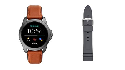 Herren Touchscreen Smartwatch 5E. Generation mit Lautsprecher, Herzfrequenz, GPS, NFC und Smartphone Benachrichtigungen + Fossil Band S221306