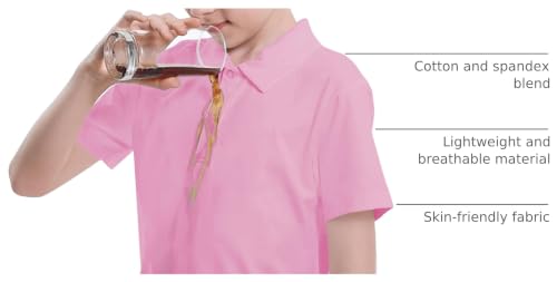 Image of Dreammonkey Toddler to Youth Stain Resistant Polo Shirts Kids Collared Golf T-Shirt School Uniform for Boys and Girls