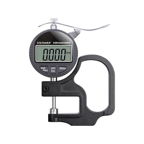 デジタル厚さ計 0.5インチ/12.7mm、0.0005インチ/0.01mm LCDディスプレイ(0-12.7mm 0.001)