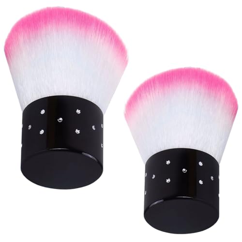 2 pennelli per polvere per unghie, testina fine morbida e confortevole da 1, 6 x 2, 5 pollici, spolverino per unghie facile da usare per il trucco delle donne