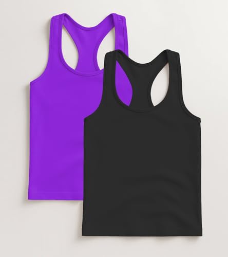 Image of Kurve Premium Girls Seamless Supersoft Wide Strap Comfortable Racerback Tank (Made with Love in The USA)