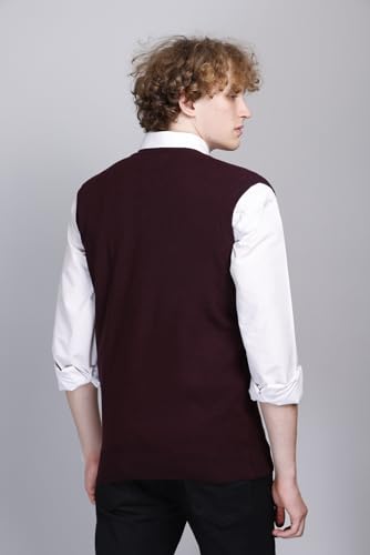 Image of V Neck Cotton Half Sweater for Man Winter Wear - Pullover Sweater for Men