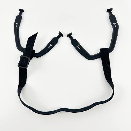 Top Flight Hockey 1 Pair Ear Sling Loops for Ice Hockey Helmet, 1 Chin Strap with Single Snap and Clip - One Size Fits All, Easy Installation & Removal - Hockey Helmet Replacement Kit, Black