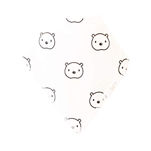Budding Bear Bavoir Bandana Bebe Garcon et Fille (1pc) - Bavette Bebe en Coton Bio 100% - Bavoirs Bébé Triangle avec Bouton Pression Sans Nickel Ajustable - Motif Oursons - 0-36 Mois Cover