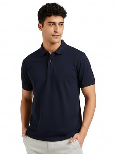 Image of Premium Cotton Pique Polo T-Shirt for Men | Half Seelves Regular Fit | Polo Neck - Ultra-Soft Breathable Fabric | Moisture Wicking