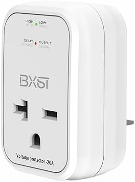 BXST 220V Surge Protector Electronic Voltage Protector for Home Appliance Surge Protector for Refrigerators One Outlet Plug 20A,4400W, White