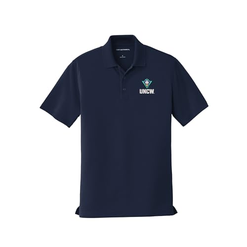 University of North Carolina at Wilmington Men's Short Sleeve Performance Polo with The UNCW Seahawks Logo (US, Alpha, X-Large, Regular, Regular, Navy)