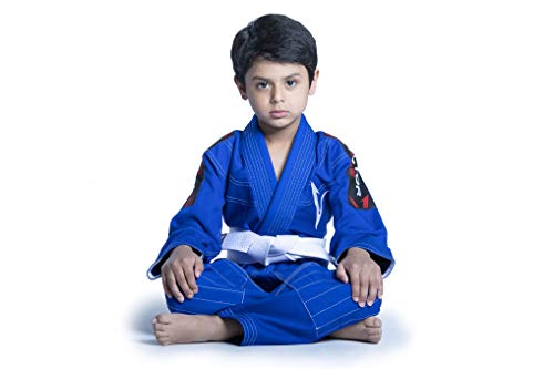 Vector Sports KIDS_GI_BLUE_C1 100% Cotton Pearl Weave Kids Brazillian Jiu Jitsu Bjj Gi Attila Series Kimono Lightweight Preshrunk Fabric thumb #8