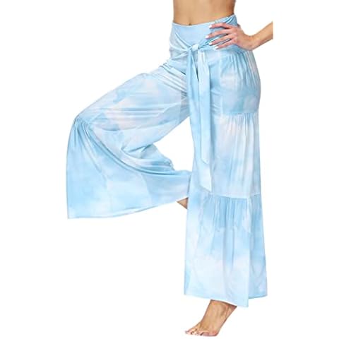 FLYCHEN Mujer Pantalones Harem Casual de Verano Cover