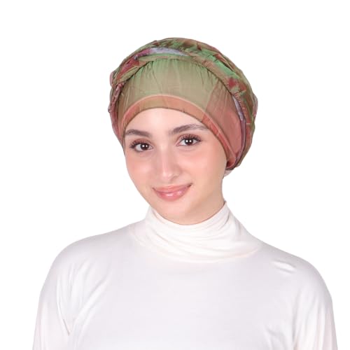 MuLanLegend | Handmade Instant Infinity Organza Scarf | Lightweight Antique Head Wrap | Multi-functional