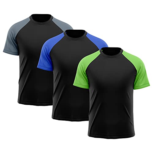 Kit 3 Camisetas Masculina Raglan Dry Fit Proteção Solar UV Básica Lisa Treino Academia Ciclismo 845,