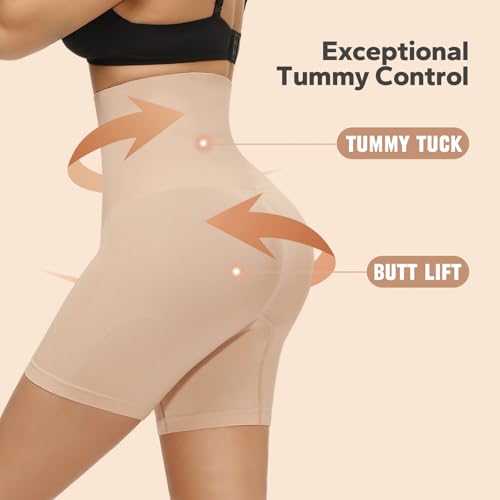 Shapewear Shorts for Women, High Waisted Body Shaper Shorts, Tummy Control, Butt Lifter, Seamless Compression2