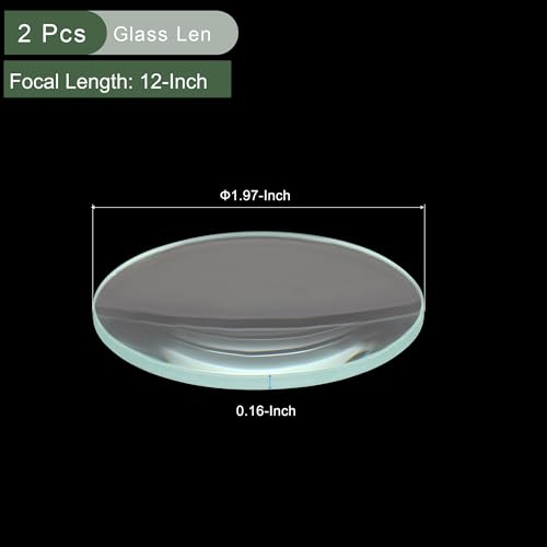 Image of YOKIVE 2 Pcs Flat Convex Lens, Clear Glass Optical Lenses | Make Telescope, Great for Photography, Optical Instruments Use (Clear, 300mm Focal Length)