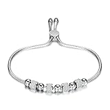 ShZyywrl Armband Mode Silber Farbe Edelstahl Schmuck Weiß Stein Herz Armbänder Armreifen 83050