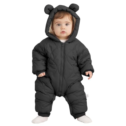 AiWMGL Baby Boy Snowsuit 12-24 Months Newborn Winter Jumpsuit Romper Coat Clothes Outwear Onepiece Hoodies Toddler