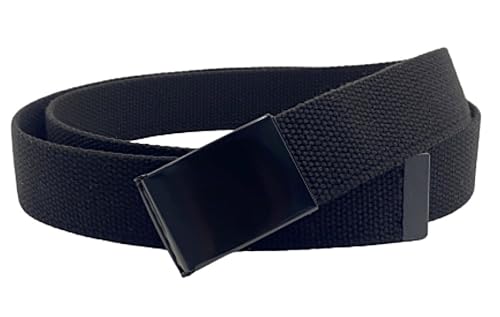 Canvas Belt with Black Flip-Top Buckle - Up to 45" Waist Size, Military & Golf Belt3