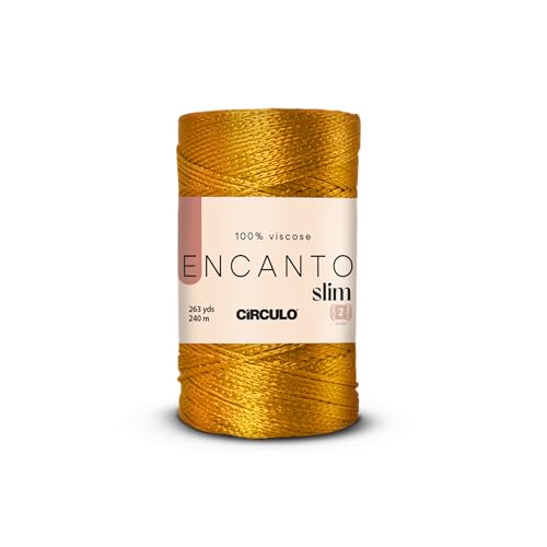 Image of CIRCULO Encanto Slim Roll Yarn 100% Viscose - Luxury & Shine - Sport Weight Yarn - 262 yds, 3.52 oz - Color 7122 - Liquid Gold