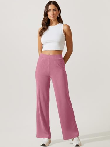 Image of Pinkmint Women's Poly Lycra Trouser, High Waist Flared Korean Trousers, Trendy Casual Wear for Daily & Travel Use (Available in Plus Size)
