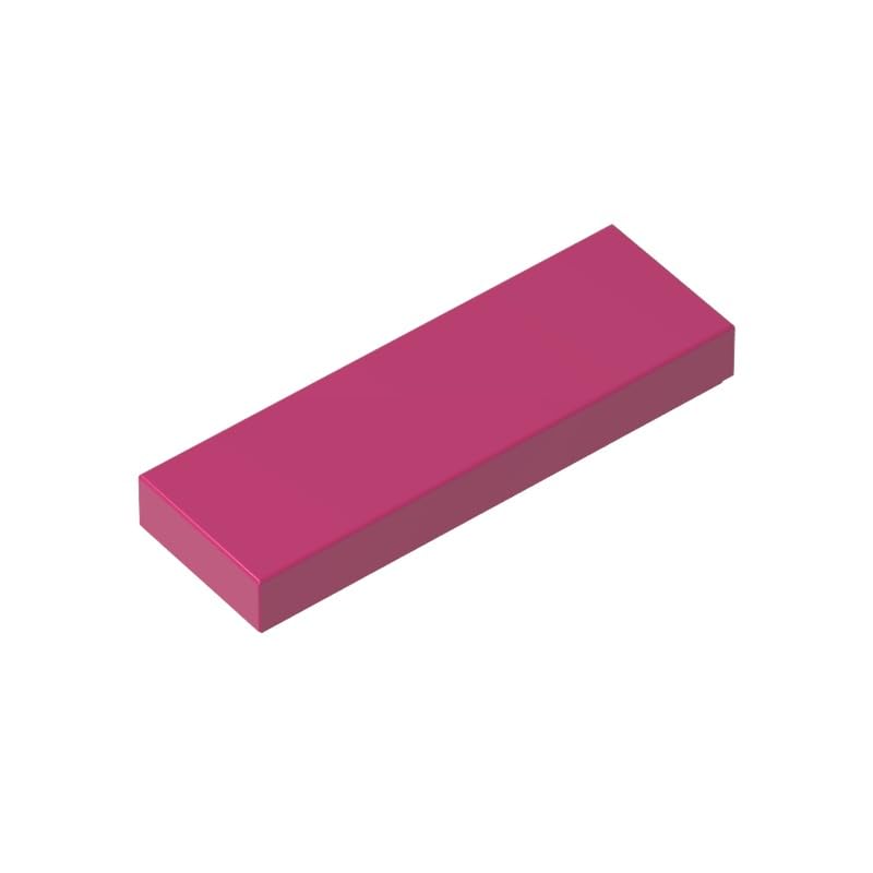 Gobricks 63864 Foundation Plate Tile 1x3 50 Pieces GDS-562 Compatible with Lego Building Blocks Color:Magenta โ image 1